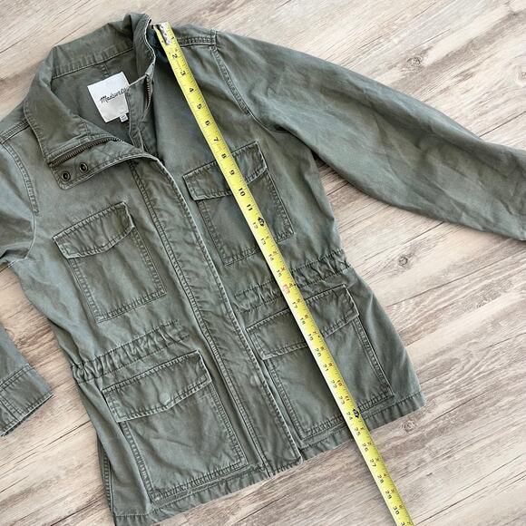 Madewell Women Utility Jacket Army Green Full Zip Adjustable Waist Size XXS - Picture 6 of 10